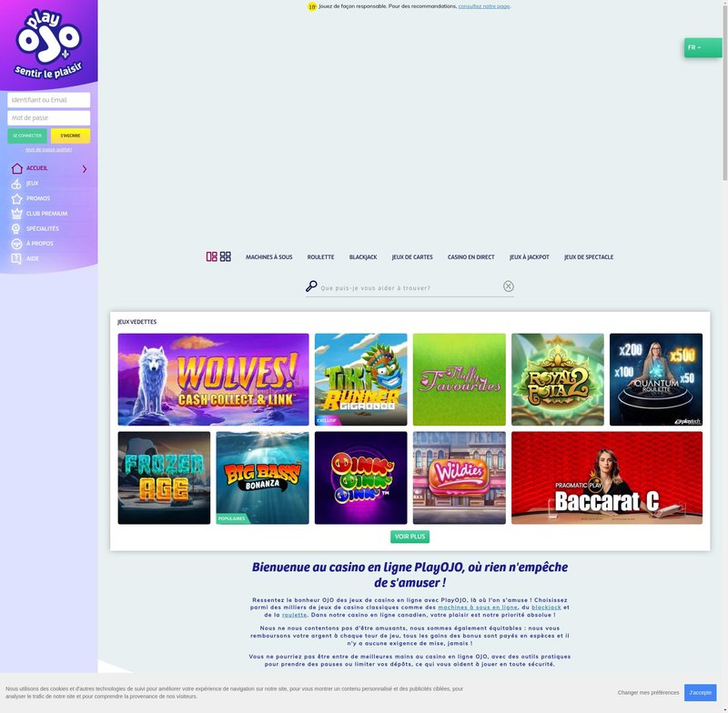 Comment PlayOjo se compare aux autres casinos en ligne à Canada